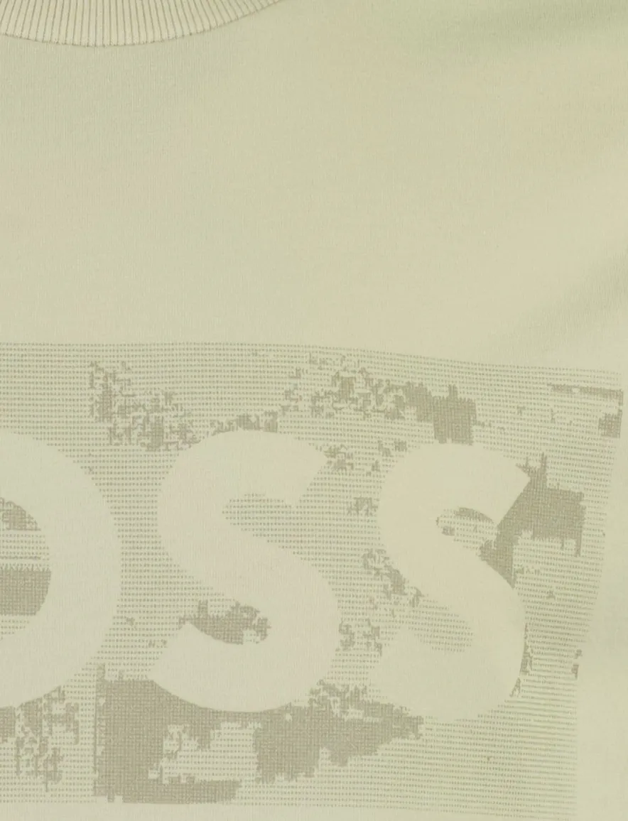 Beige t-shirt BOSS Green logo print