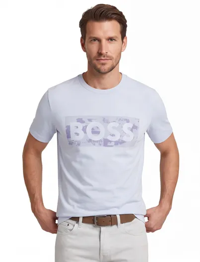 Hugo Boss BOSS Green t-shirt lichtblauw ronde hals
