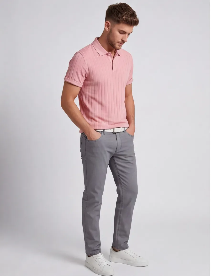BOSS Black H-Parlay poloshirt roze strepen