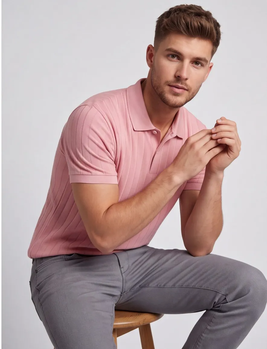 BOSS Black H-Parlay poloshirt roze strepen
