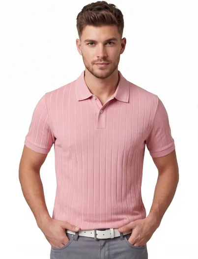 Hugo Boss BOSS Black H-Parlay poloshirt roze strepen 2-knoops
