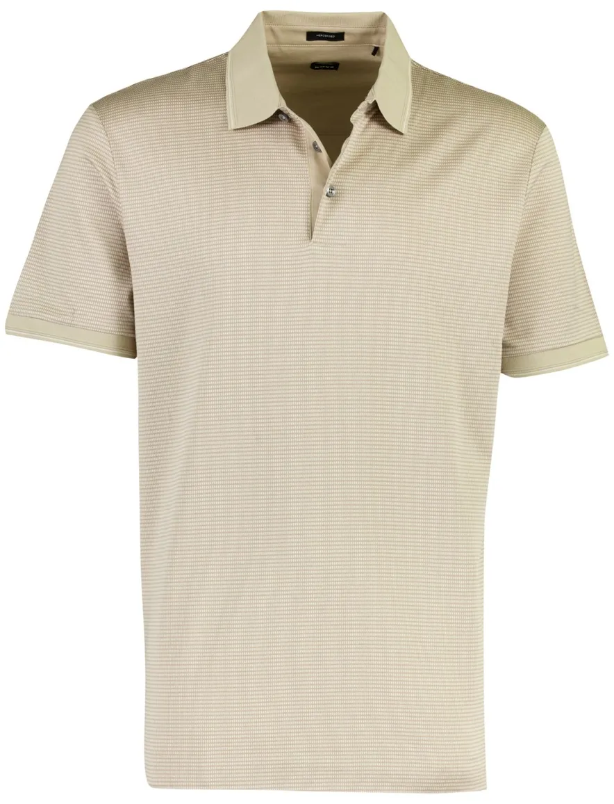 BOSS Black poloshirt beige geprint katoen