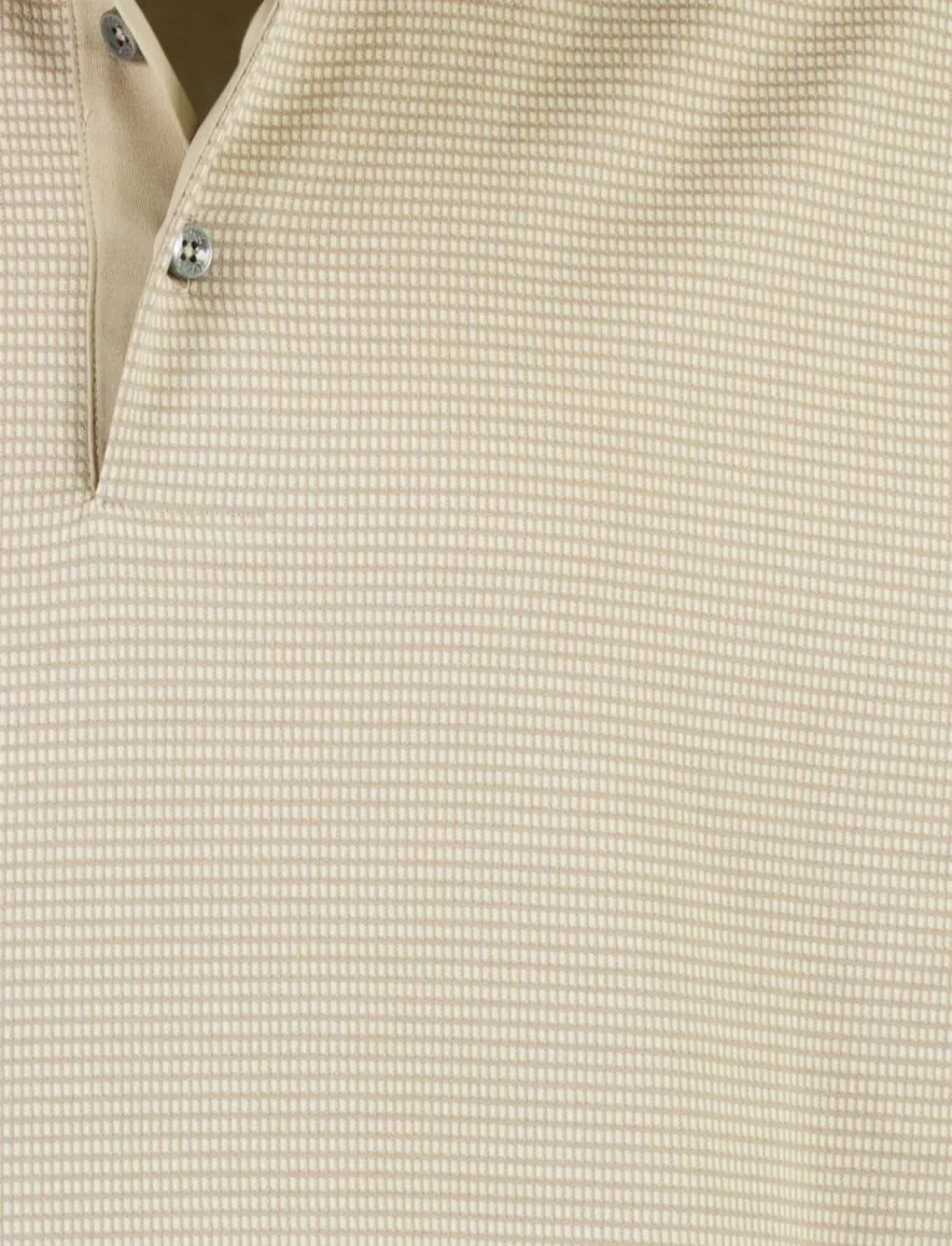 BOSS Black poloshirt beige geprint katoen