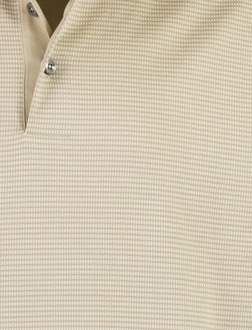BOSS Black poloshirt beige geprint katoen