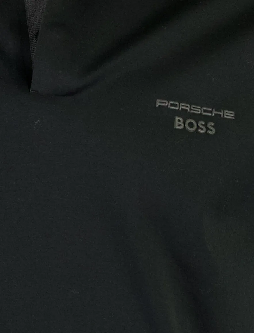Poloshirt BOSS Green Porsche lijn zwart katoen