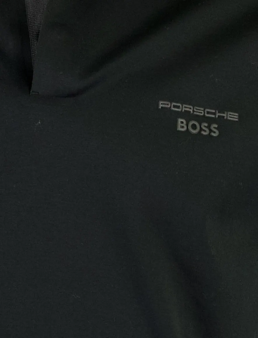 Poloshirt BOSS Green Porsche lijn zwart katoen