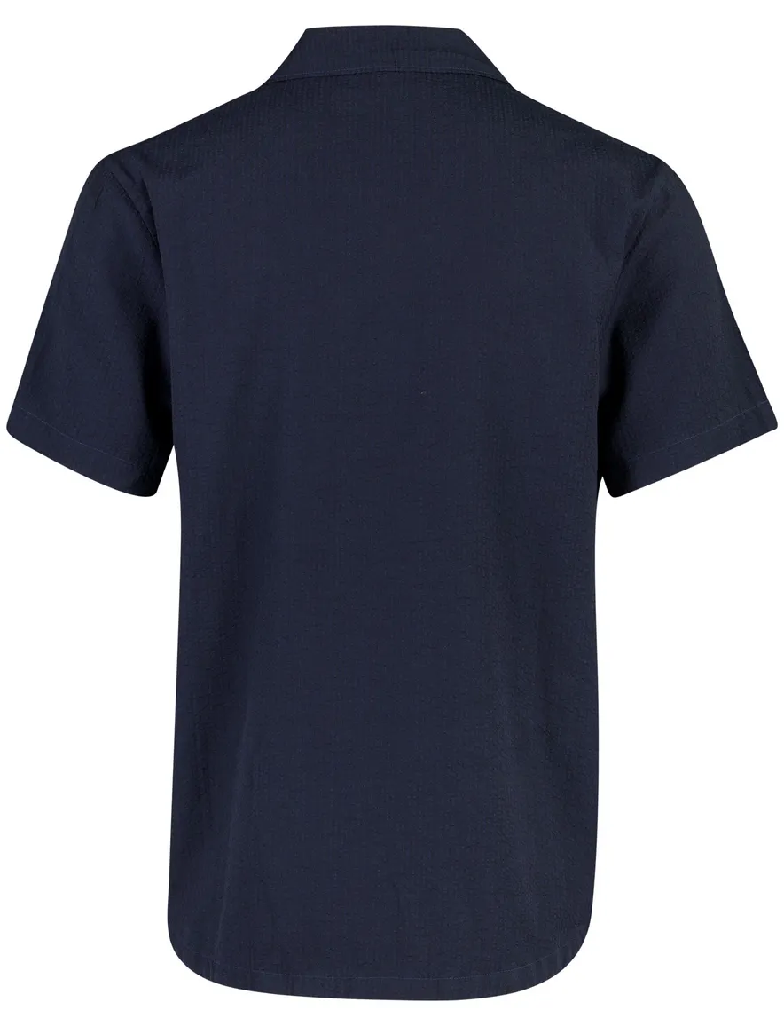 Overhemd BOSS Black donkerblauw structuur normale fit
