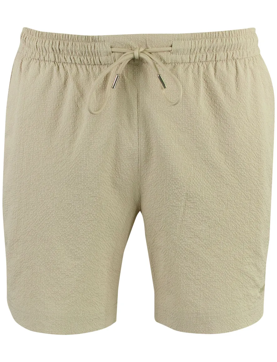 BOSS Black Beach Relax Trunk beige zwemshort met structuur