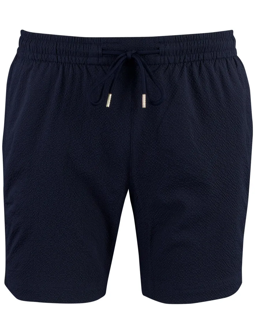 BOSS Black Beach Relax Trunk navy zwemshort met structuur