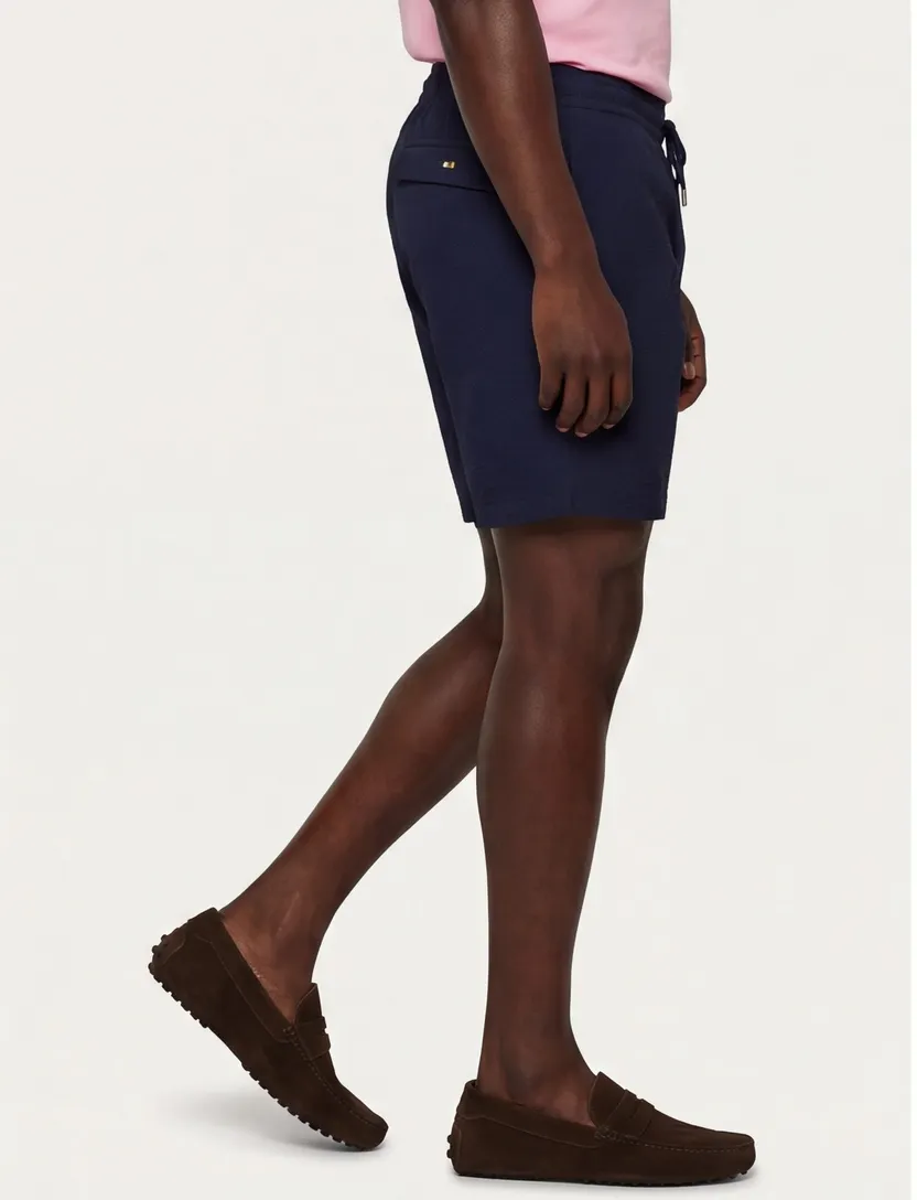 Navy zwemshort BOSS Black Beach Relax Trunk structuur