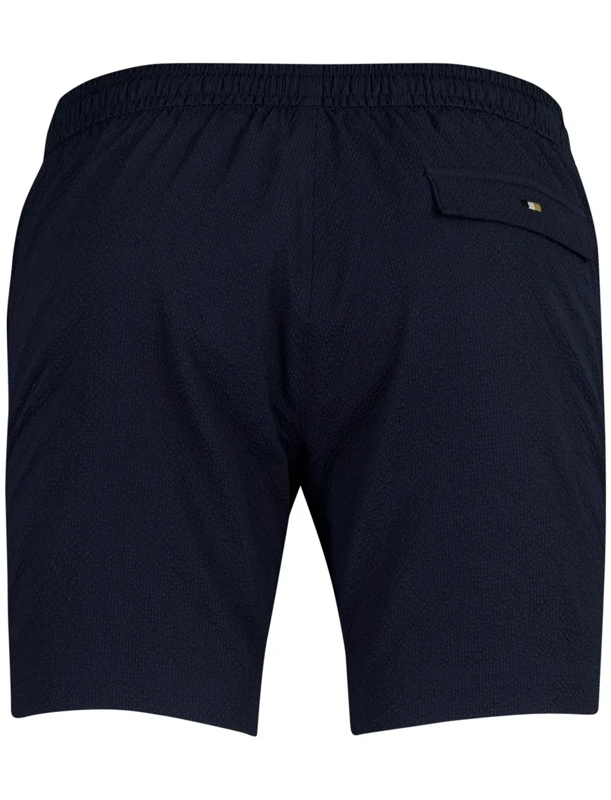 BOSS Black Beach Relax Trunk navy zwemshort met structuur
