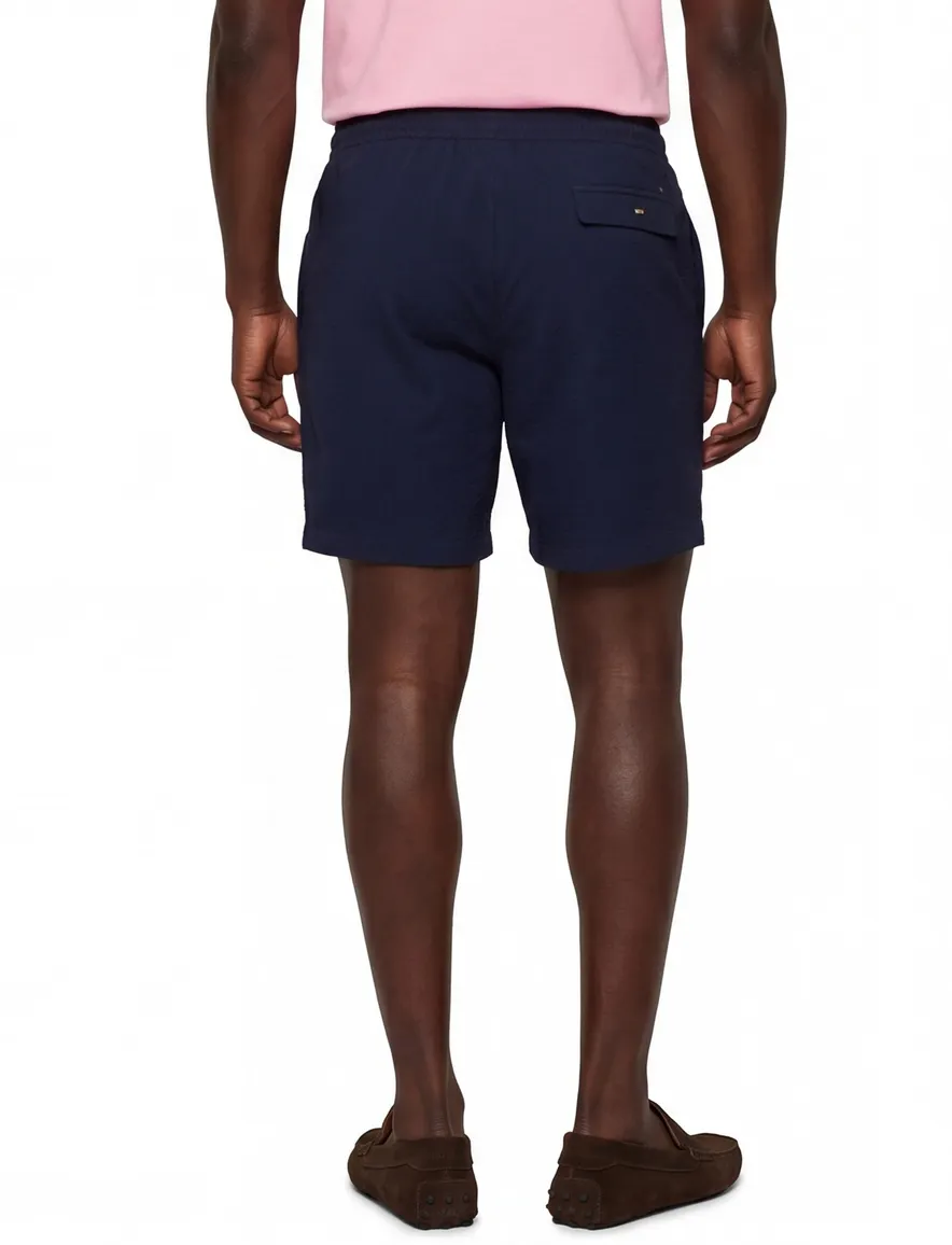 BOSS Black Beach Relax Trunk navy zwemshort met structuur