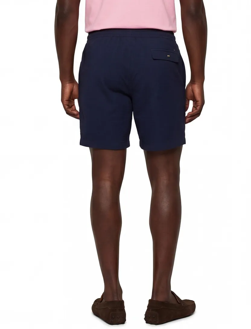 Navy zwemshort BOSS Black Beach Relax Trunk structuur