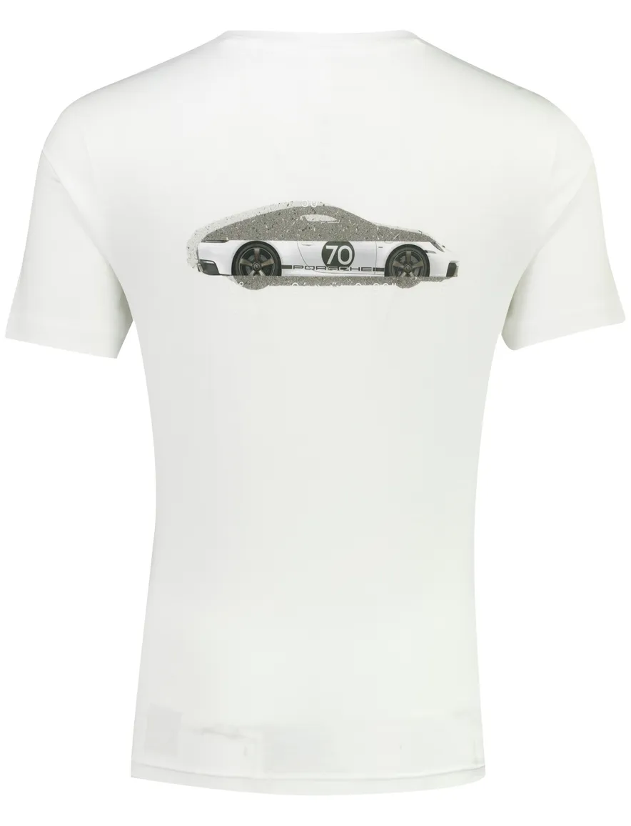 T-shirt BOSS Green Porsche lijn wit katoen