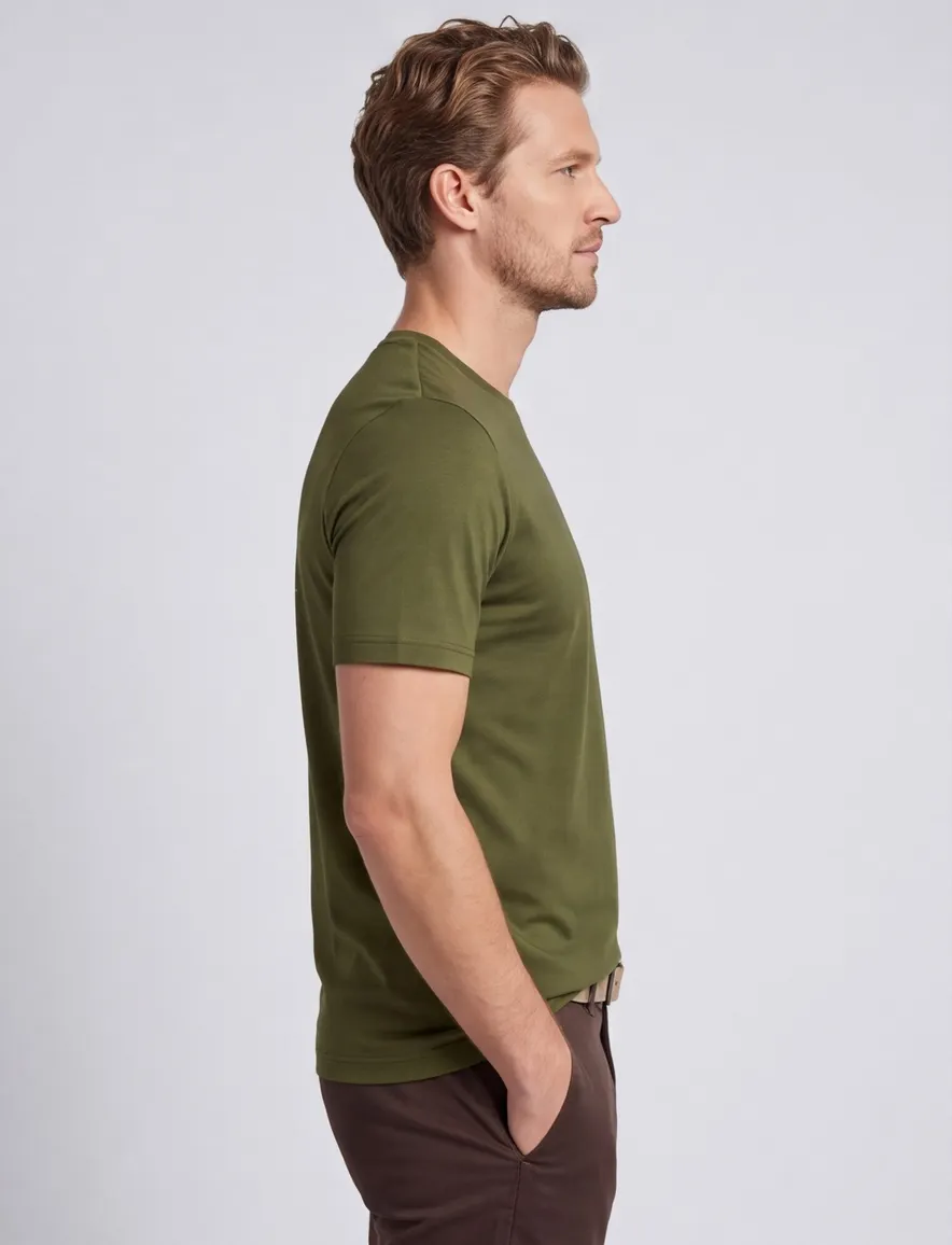 T-shirt BOSS Green donkergroen porsche print