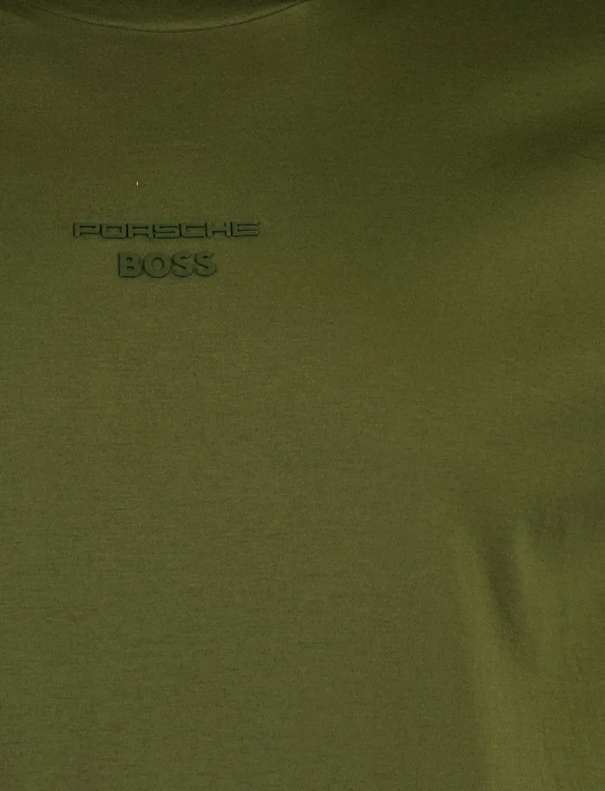 T-shirt BOSS Green donkergroen porsche print