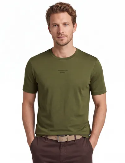 Hugo Boss T-shirt BOSS Green donkergroen backprint porsche