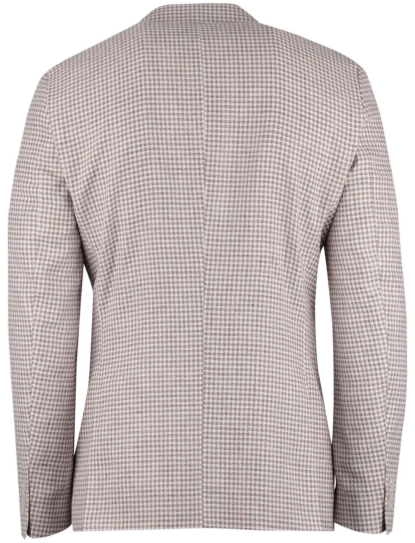 colbert Boss Black H-Hutson-262 met voering beige wit geruit