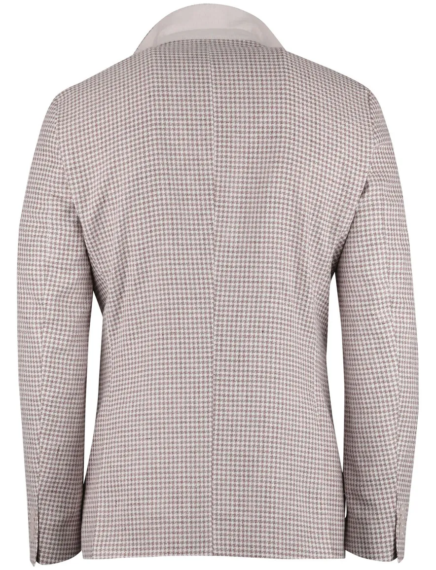 beige wit geruit colbert Boss Black H-Hutson-262 linnen