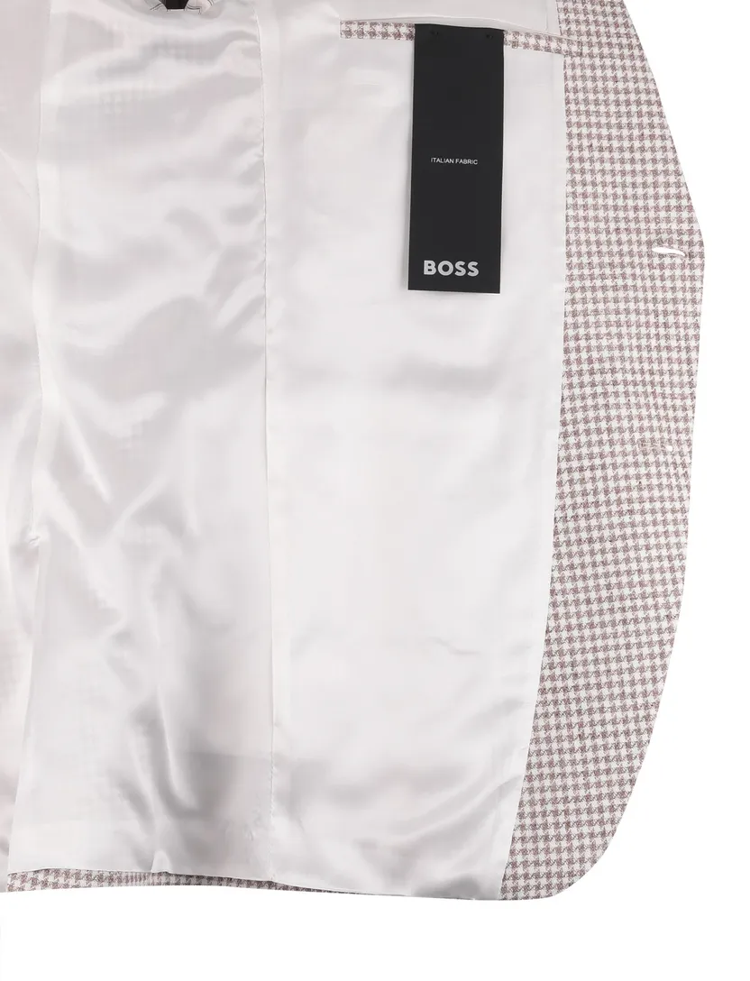 colbert Boss Black H-Hutson-262 met voering beige wit geruit