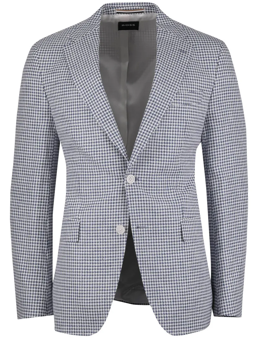 colbert Boss Black H-Hutson-262 met voering blauw wit geruit