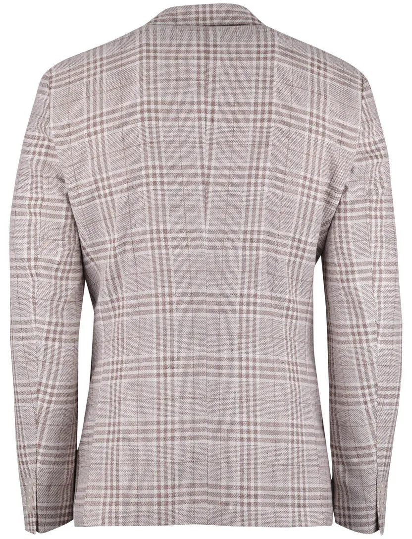 colbert Boss Black H-Hutson-262 met voering beige bruin geruit