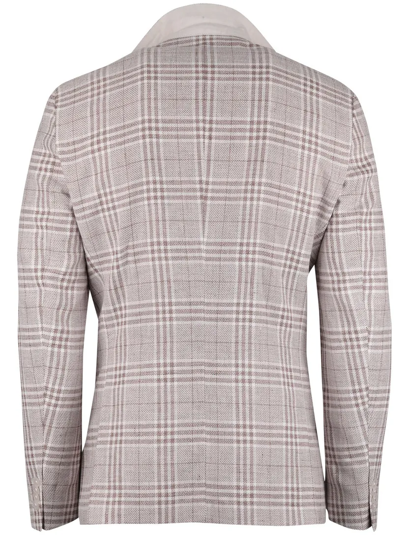 colbert Boss Black H-Hutson-262 met voering beige bruin geruit