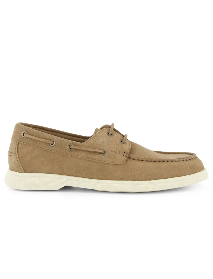 BOSS Sienne Boat instapper beige suede