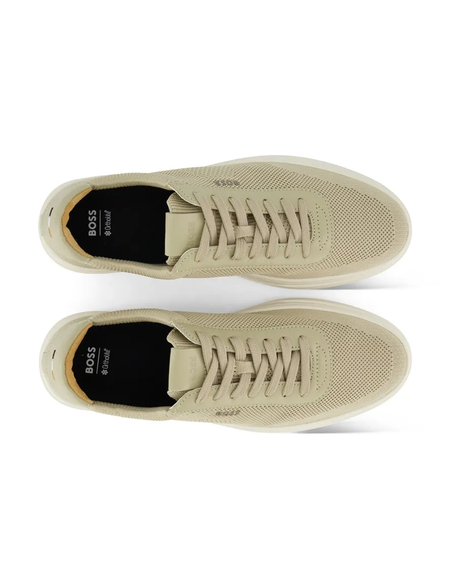 BOSS Kieran Tenn sneaker beige structuur