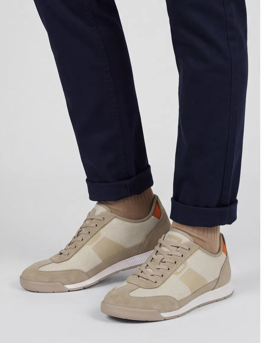 BOSS Nitan Lowp Txmx sneaker beige