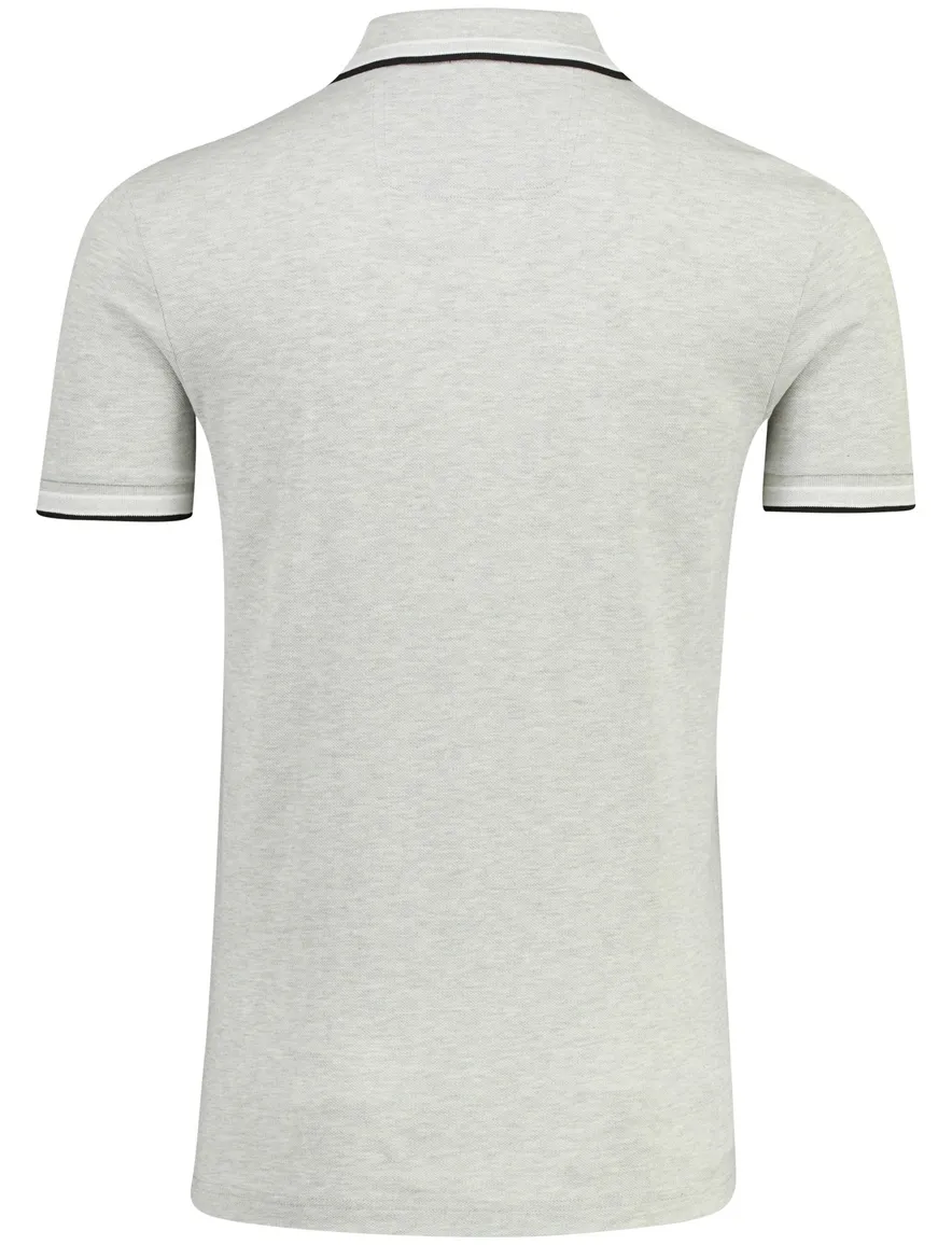 Boss Green poloshirt Paddy korte mouw lichtgrijs gemeleerd