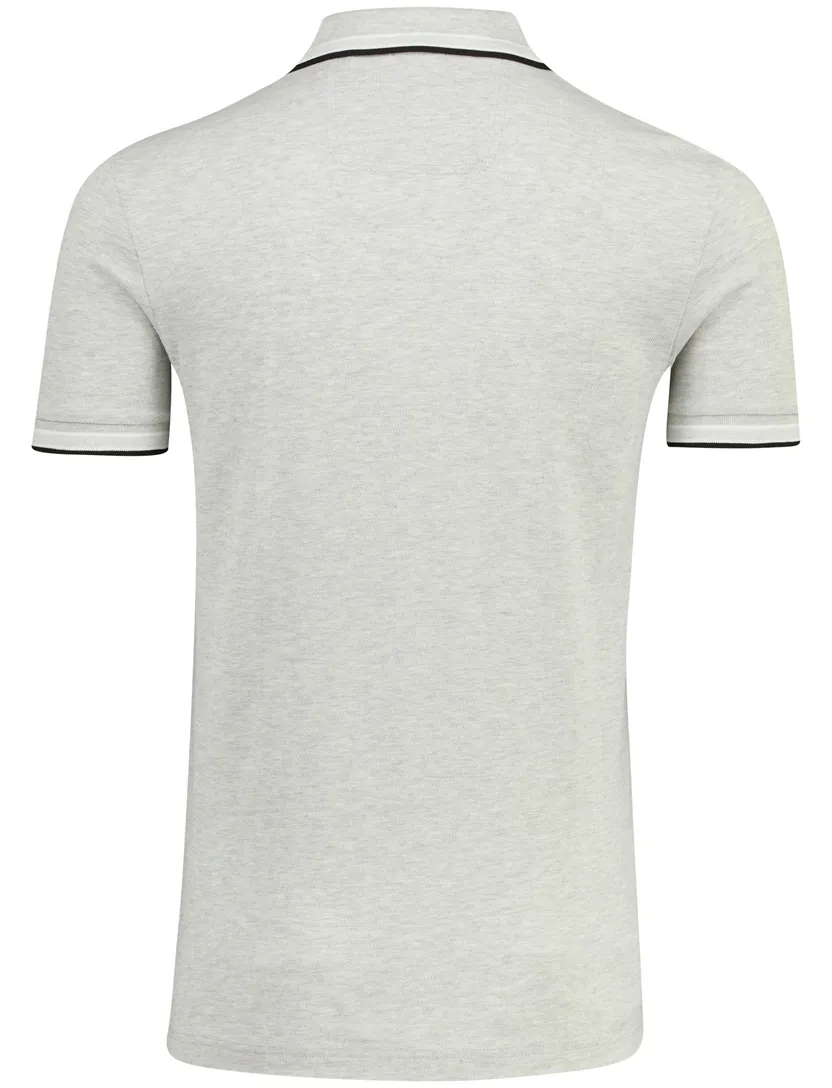 Lichtgrijs poloshirt Boss Green Paddy korte mouw gemeleerd