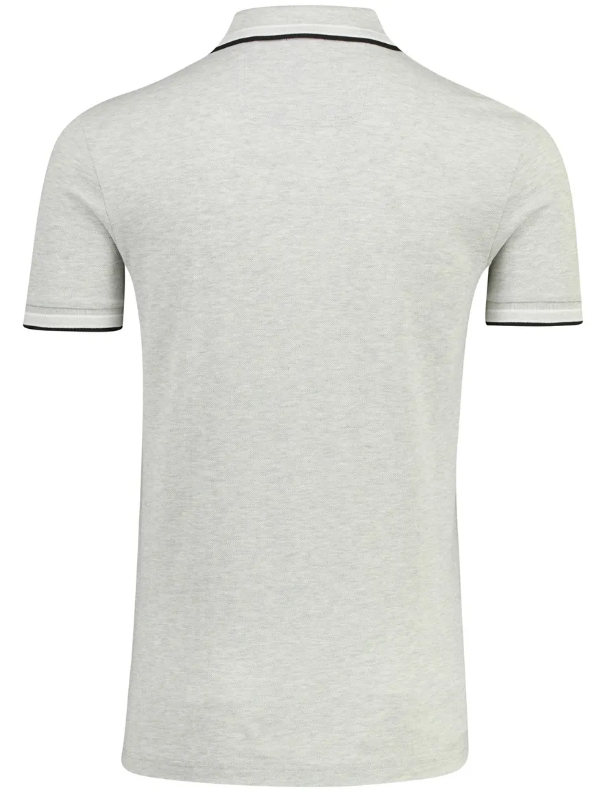 Poloshirt Boss Green Paddy korte mouw lichtgrijs gemeleerd