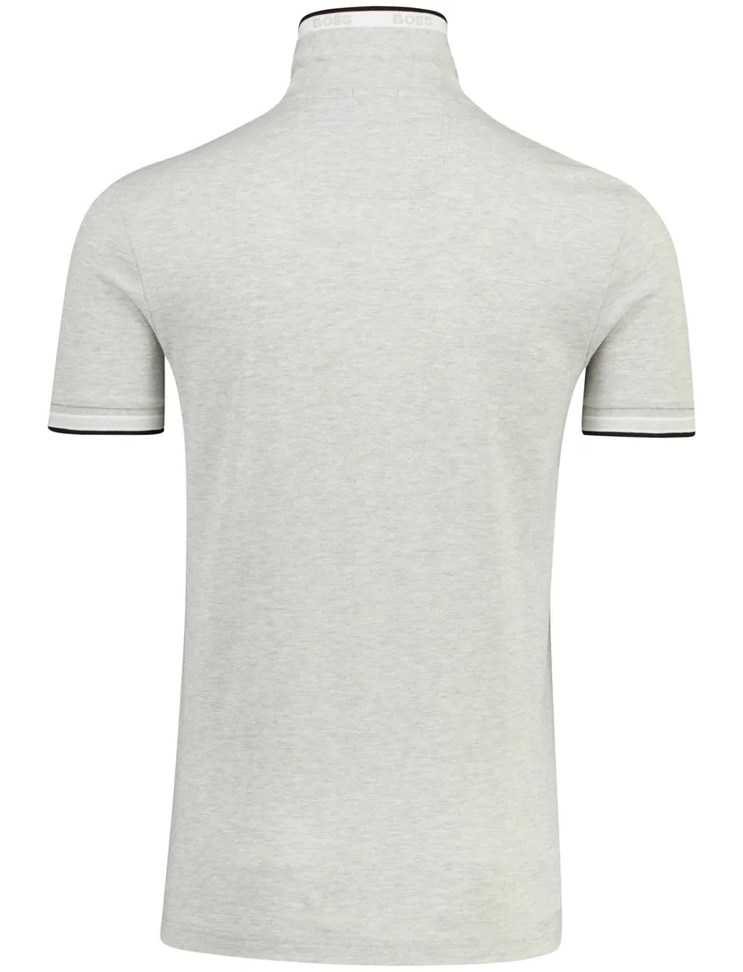 Lichtgrijs poloshirt Boss Green Paddy korte mouw gemeleerd