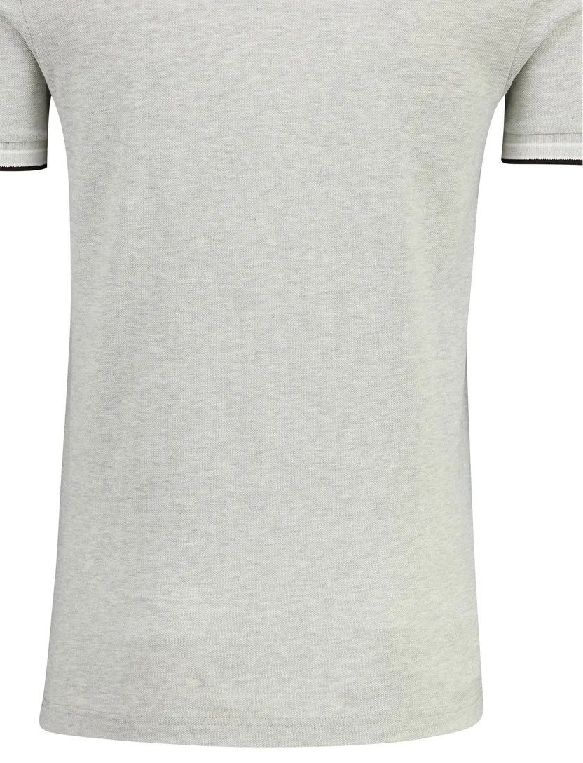 Lichtgrijs poloshirt Boss Green Paddy korte mouw gemeleerd