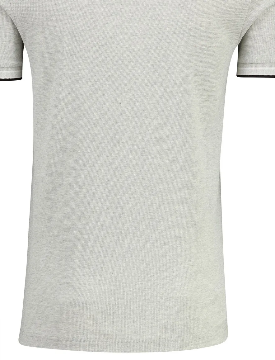 Poloshirt Boss Green Paddy korte mouw lichtgrijs gemeleerd