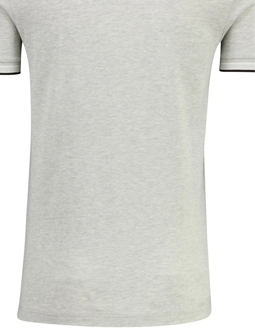 Poloshirt Boss Green Paddy korte mouw lichtgrijs gemeleerd