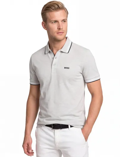 Hugo Boss Hugo Boss Paddy grijs regular fit korte mouw