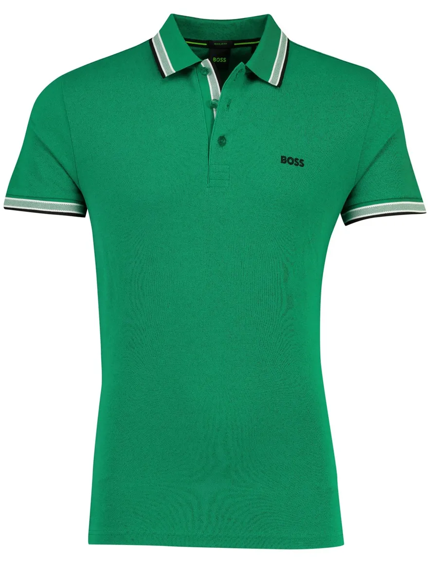 Korte mouw BOSS Green Paddy polo groen 3-knoops