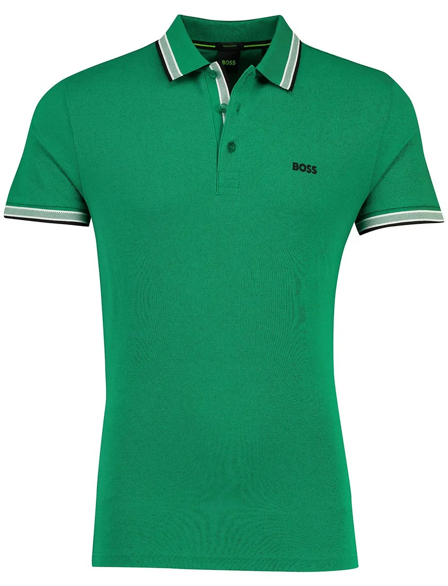 Pique BOSS Green Paddy korte mouw polo groen