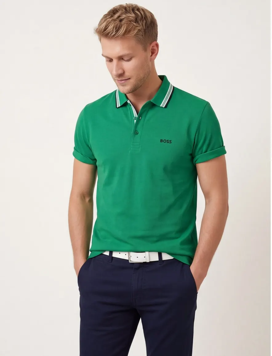 Boss Green Paddy poloshirt regular fit groen