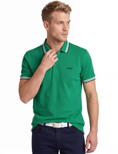 Hugo Boss Korte mouw polo BOSS Green Paddy groen regular fit