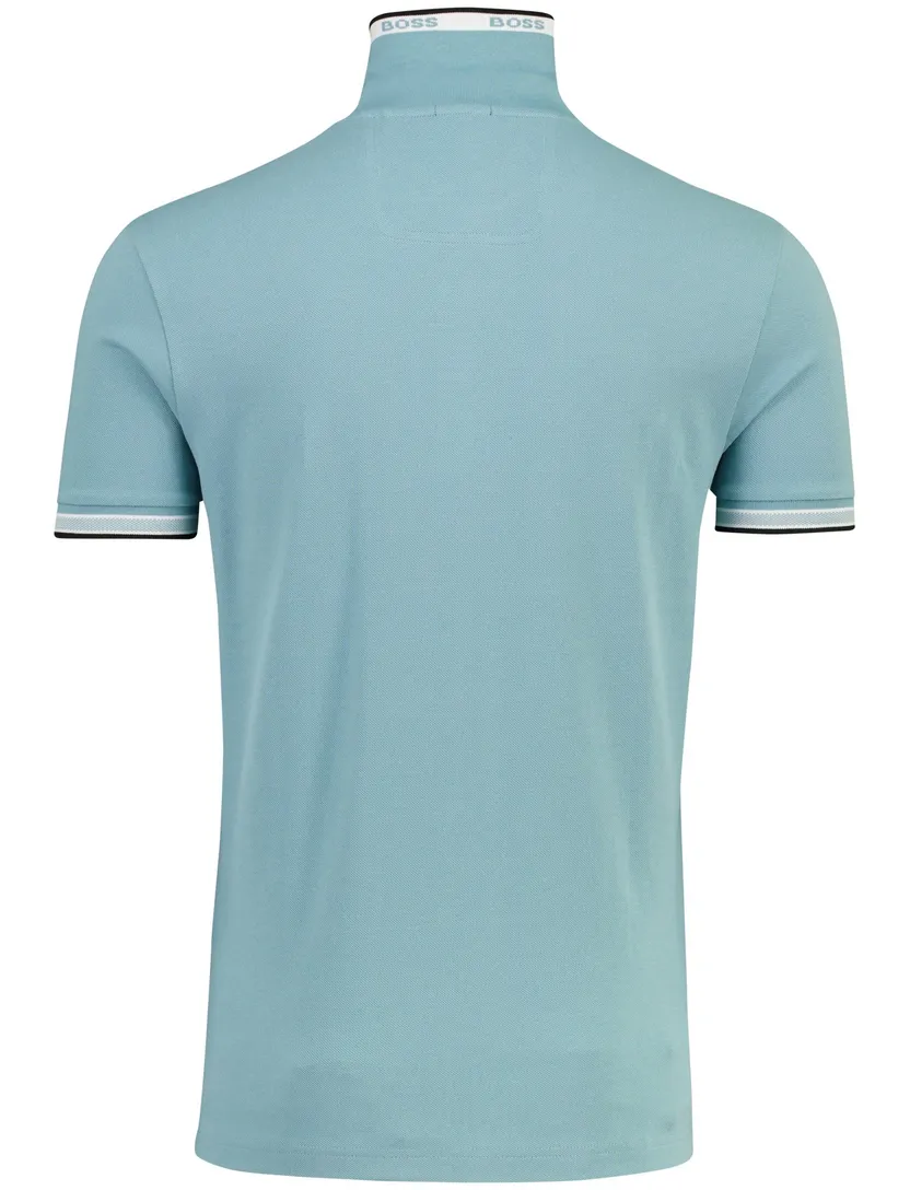 Turquoise poloshirt Boos Green Paddy korte mouw katoen