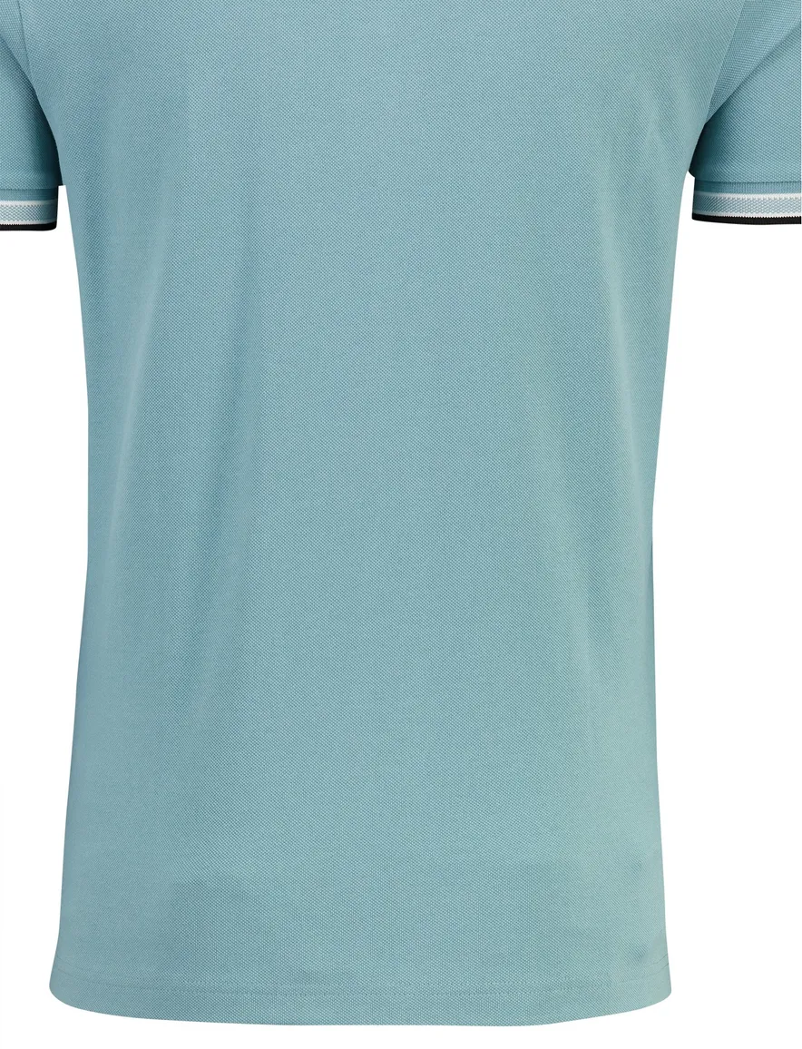 Boss Green poloshirt Paddy korte mouw turquoise katoen