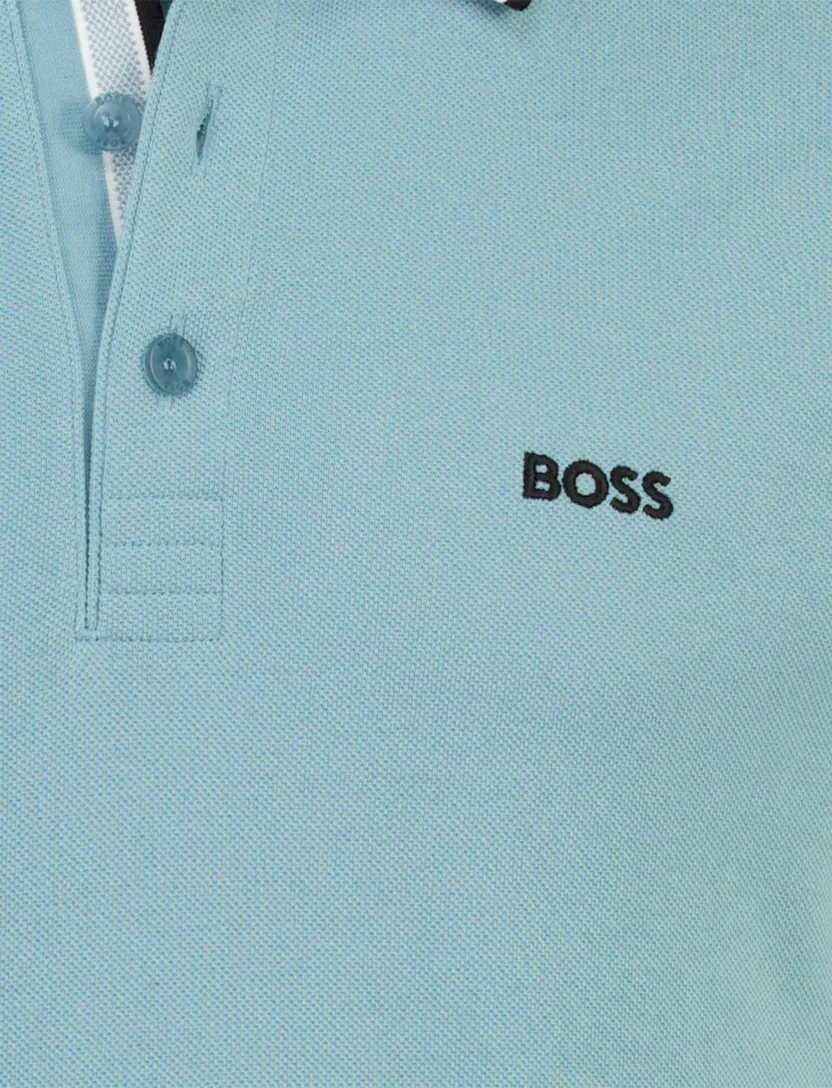 Turquoise poloshirt Boos Green Paddy korte mouw katoen