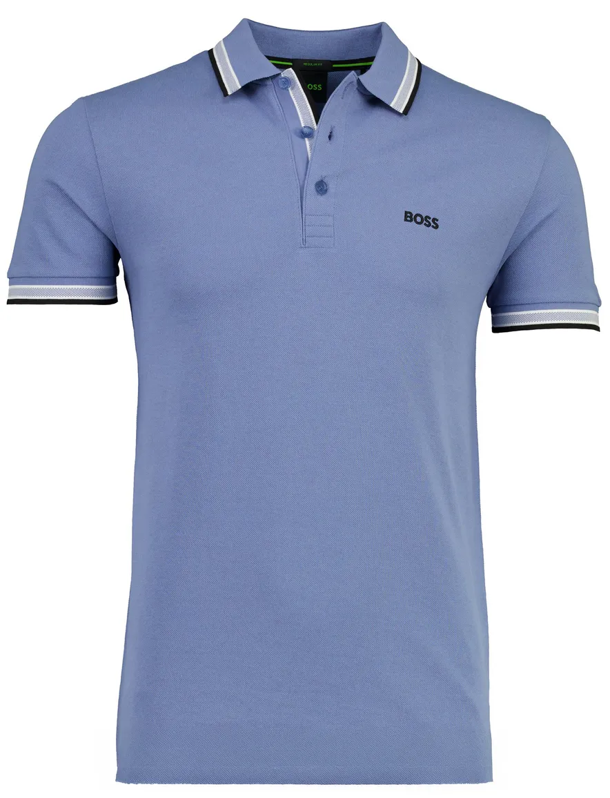 Blauwe Paddy polo BOSS Green pique