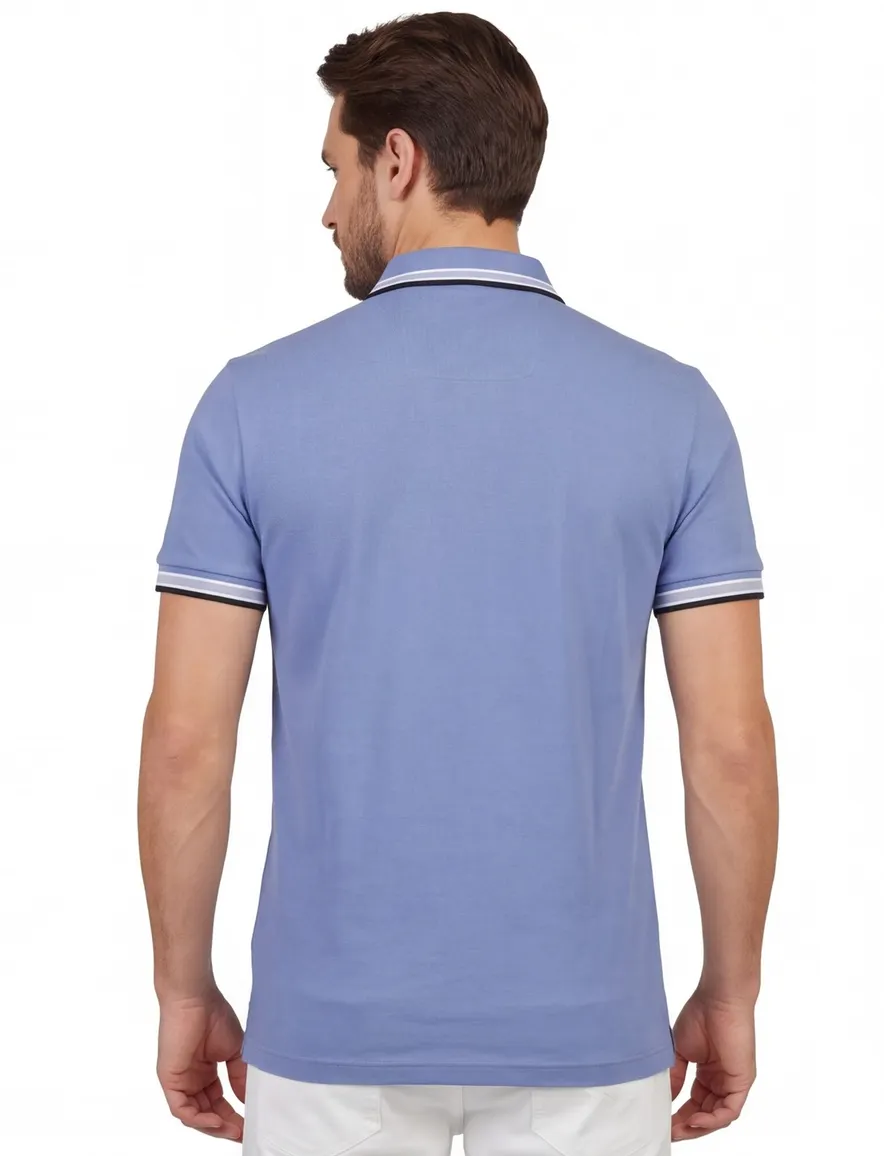 Blauwe Paddy polo BOSS Green pique