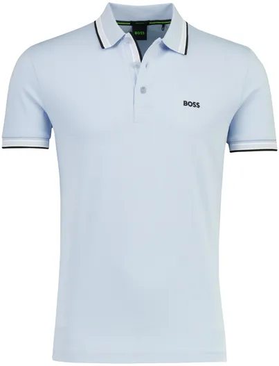 Hugo Boss Boss Green poloshirt Paddy korte mouw lichtblauw katoen
