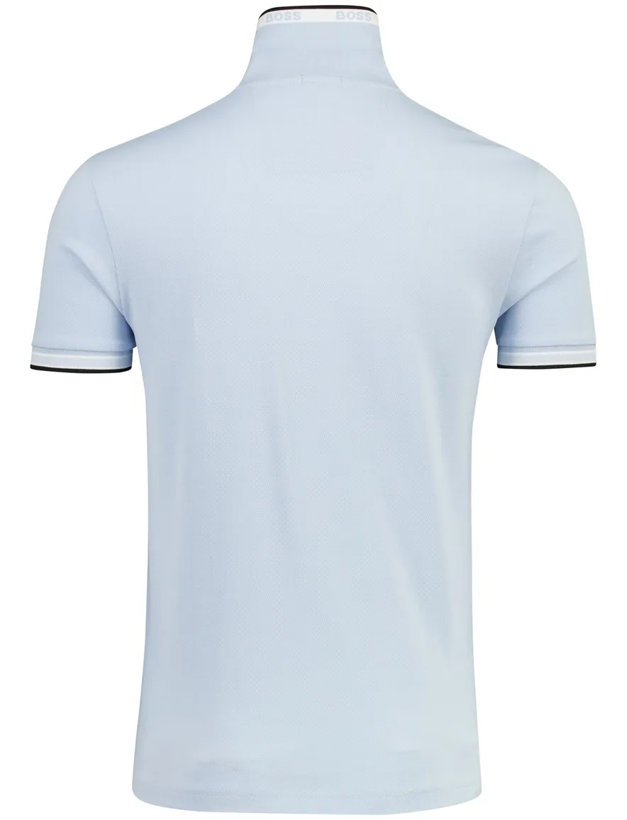 Poloshirt Boss Green Paddy korte mouw lichtblauw katoen