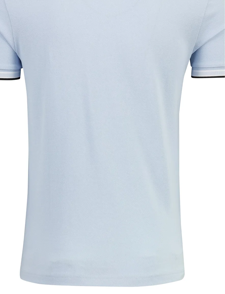 Boss Green poloshirt Paddy korte mouw lichtblauw katoen